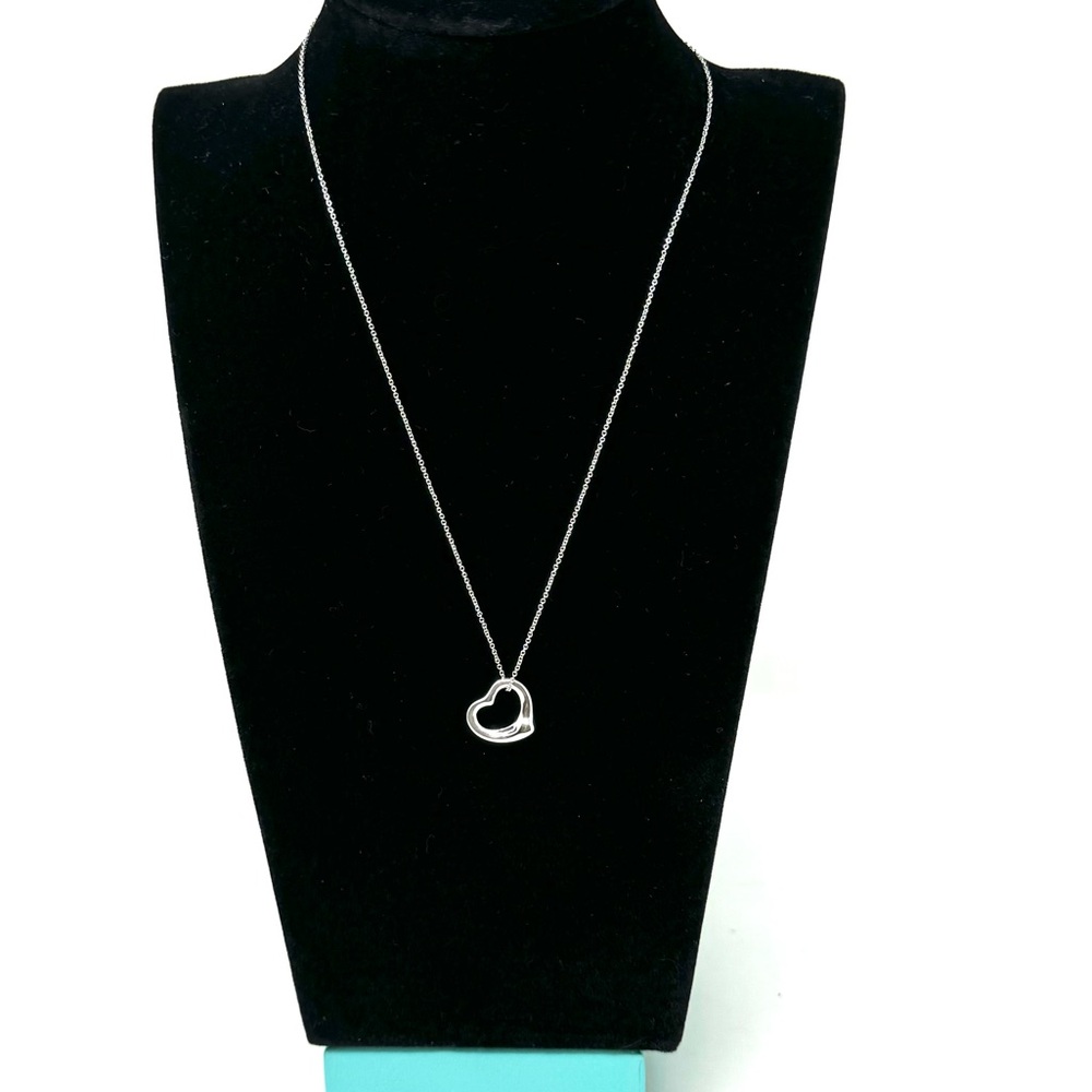 Authentic Tiffany & CO. Elsa Peretti Small Size Open Heart Neck… - Picture 2 of 15
